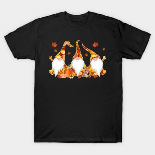 Pumpkin Gnomes Fall Autumn Cute Halloween T-Shirt